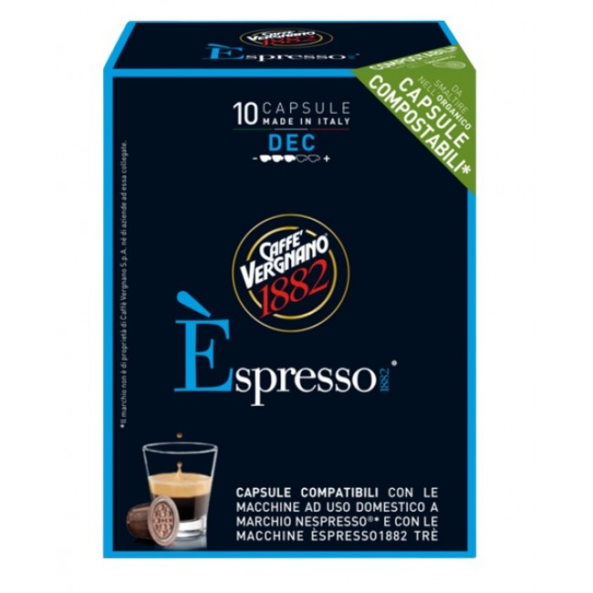Caffe Vergnano Kafeinsiz Nespresso Uyumlu Kapsül Kahve 10 adet