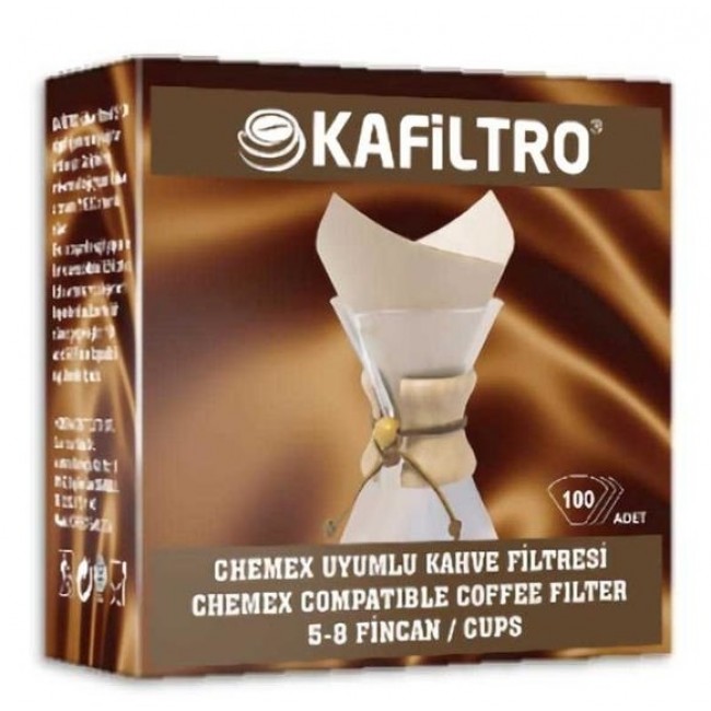 Kafiltro Chemex 6-8 Cup Uyumlu Filtre Kağıdı 100 adet