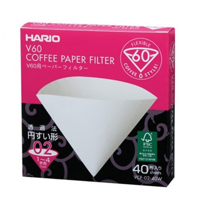 Hario V60 02 Dripper Filter- 40 units