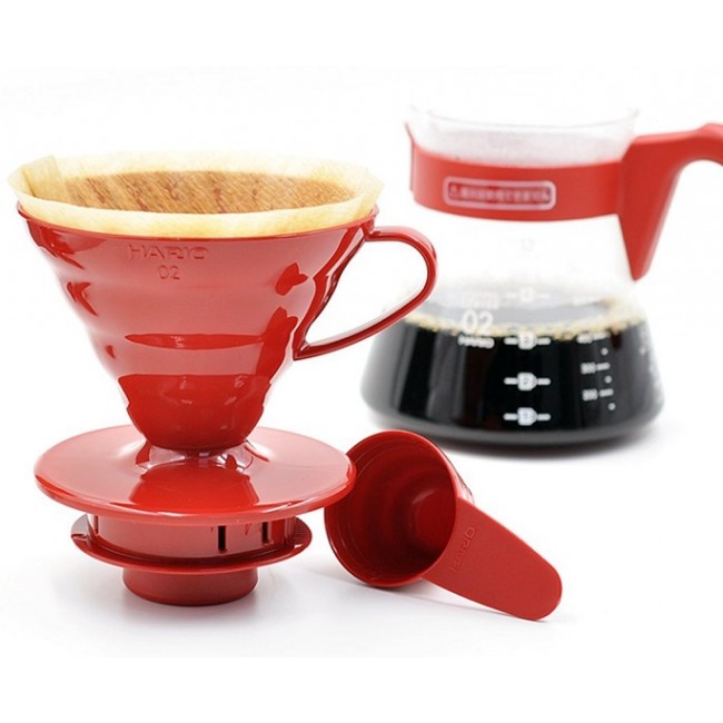 Hario V60 02 Kahve Demleme Kiti Kırmızı